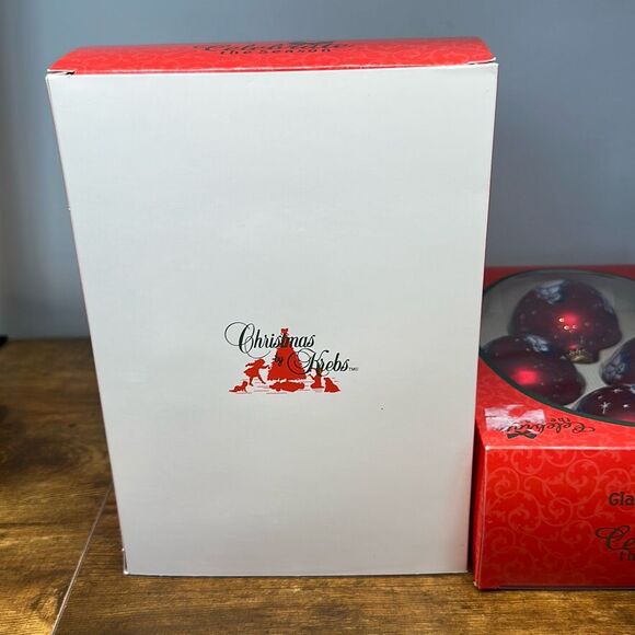 Christmas by Krebs Snowmen Glass Ornaments set of 8 Red - Picture 5 of 7